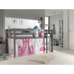 Lucevi pino halfhoogslaper h115cm met ladder 90 x 200 cm princess