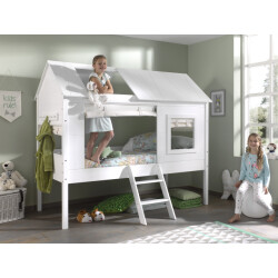 Lucevi charlotte huisbed 90 x 200 cm charlotte set gordijntjes voor bed