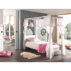 Lucevi pino hemelbed 90 x 200 cm amori textielset voor bed amhb9014