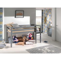 Lucevi pino halfhoogslaper met ladder 90x200cm - h115cm