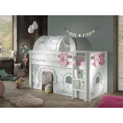 Lucevi pino halfhoogslaper h115cm met ladder 90 x 200 cm birdy