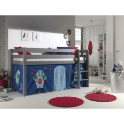 Lucevi pino halfhoogslaper h115cm met ladder 90 x 200 cm astro