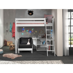 Lucevi pino mezzanine bed 90 x 200 cm pino boekenkast voor halfhoogslaper