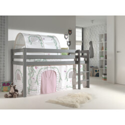 Lucevi pino halfhoogslaper h115cm met ladder 90 x 200 cm birdy