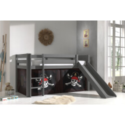 Lucevi pino halfhoogslaper h115cm met glijbaan 90 x 200 cm caribian