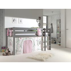 Lucevi pino halfhoogslaper h115cm met ladder 90 x 200 cm birdy