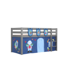 Lucevi pino halfhoogslaper h115cm met ladder 90 x 200 cm astro