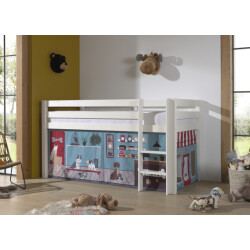 Lucevi pino halfhoogslaper h115cm met ladder 90 x 200 cm pet shop