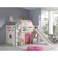 Lucevi pino halfhoogslaper h115cm met glijbaan 90 x 200 cm spring