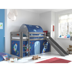 Lucevi pino halfhoogslaper h115cm met glijbaan 90 x 200 cm astro