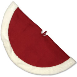 Unique Living white christmas treeskirt 90cm Ø red kerstboomkleed