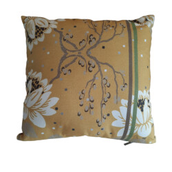 Furnilux set van 2 sierkussens-45x45 cm -bloem oker