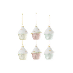 J-Line doos van 6 cake hanger 2+2+2 glas mix 7.5x7.5x10cm