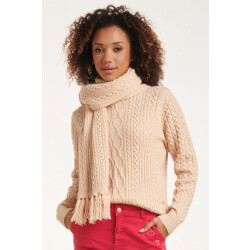 Smashed Lemon 52209 kabelgebreide sjaal met franjes |