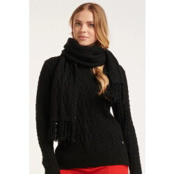 Smashed Lemon 52210 kabelgebreide e sjaal met franjes |