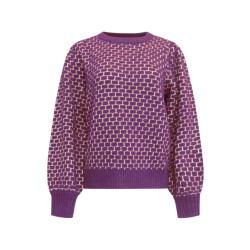 Smashed Lemon 24785 paarse trui met brick-textuur |