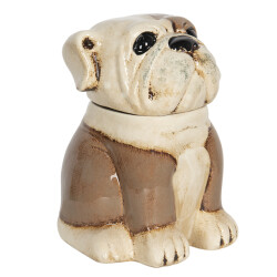 Clayre & Eef Beeld hond 20x18x26 cm beige keramiek beeld decoratie