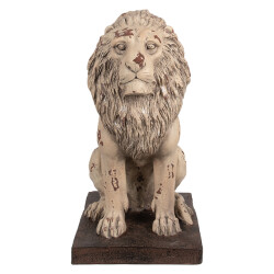 Clayre & Eef Decoratie beeld leeuw 30x23x45 cm bruin keramisch materiaal