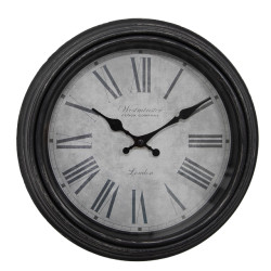 Clayre & Eef Wandklok Ø 29x5 cm grijs kunststof glas westminster clock