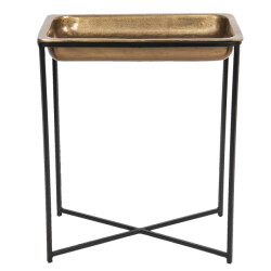 Clayre & Eef Bijzettafel 53x54x62 cm aluminium rechthoek