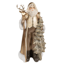 Clayre & Eef Kerstdecoratie beeld kerstman 50 cm kunststof