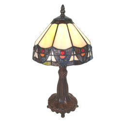 LumiLamp Tiffany tafellamp Ø 20x34 cm kunststof glas tiffany bureaulamp