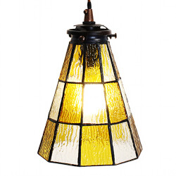 LumiLamp Hanglamp tiffany Ø 15x115 cm bruin glas metaal hanglamp eettafel