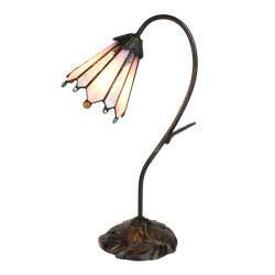 LumiLamp Tiffany tafellamp 48 cm roze glas tiffany bureaulamp