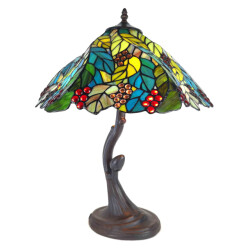 LumiLamp Tiffany tafellamp Ø 43x54 cm kunststof glas bladeren tiffany