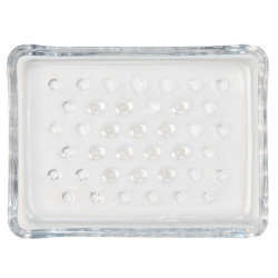 Clayre & Eef Zeepbakje 13x10x2 cm glas rechthoek zeephouder