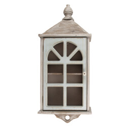 Clayre & Eef Wandkast 35x17x89 cm hout glas opbergkast