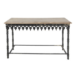 Clayre & Eef Sidetable 121x45x81 cm bruin ijzer hout rechthoek wandtafel