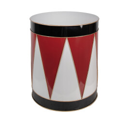 Clayre & Eef Kerstdecoratie trommel Ø 43x51 cm rood ijzer