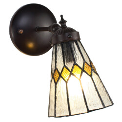 LumiLamp Wandlamp tiffany 17x12x23 cm glas metaal rond muurlamp