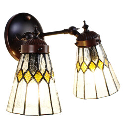 LumiLamp Wandlamp tiffany 30x23x23 cm glas metaal rond muurlamp