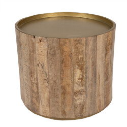 Clayre & Eef Bijzettafel Ø 57x48 cm hout ijzer rond