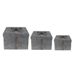 Clayre & Eef Opbergdoos 24x24x18 cm metaal vierkant opbergbox