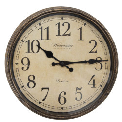 Clayre & Eef Wandklok Ø 30x4 cm kunststof glas westminster clock company