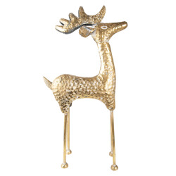 Clayre & Eef Beeld hert 73 cm metaal kerstdecoratie