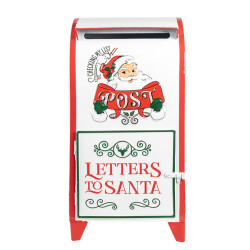 Clayre & Eef Brievenbus 20x20x41 cm metaal kerstdecoratie