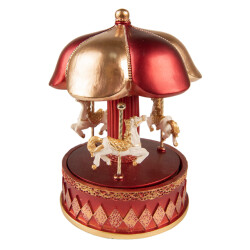 Clayre & Eef Muziekdoos draaimolen 16 cm polyresin kerstdecoratie beeld