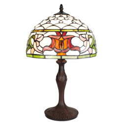 LumiLamp Tiffany tafellamp Ø 30x49 cm groen glas rond tiffany bureaulamp