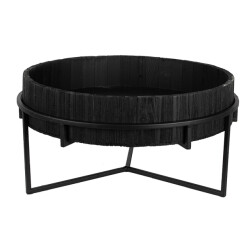 Clayre & Eef Plantentafel Ø 41x20 cm ijzer hout rond bijzettafel