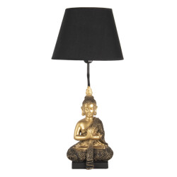 Clayre & Eef Tafellamp Ø 28x60 cm zwart kunststof bureaulamp