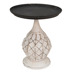 Clayre & Eef Bijzettafel Ø 48x57 cm wit ijzer rond