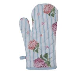 Clayre & Eef Ovenwant 18x30 cm roze katoen hortensia ovenhandschoen