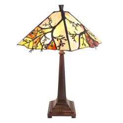 LumiLamp Tiffany tafellamp 36x36x57 cm bruin glas metaal tiffany