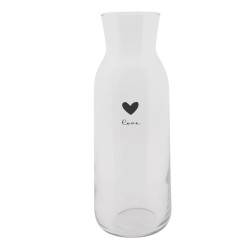 Clayre & Eef Karaf 1000 ml glas hart love waterkan