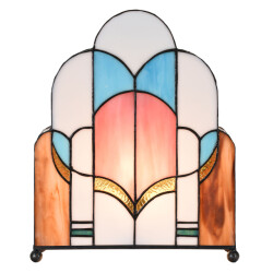 LumiLamp Tiffany tafellamp 30x4x25 cm roze glas tiffany bureaulamp