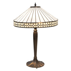 LumiLamp Tiffany tafellamp Ø 40x58 cm beige glas tiffany bureaulamp